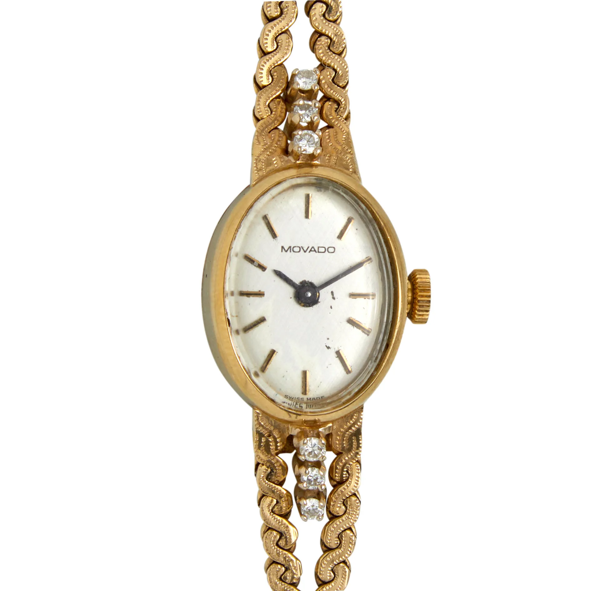 Movado 19mm Yellow gold Silver 2