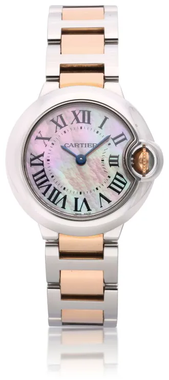 Cartier Ballon Bleu 28mm W6920034 28mm Stainless steel Mother-of-pearl, White