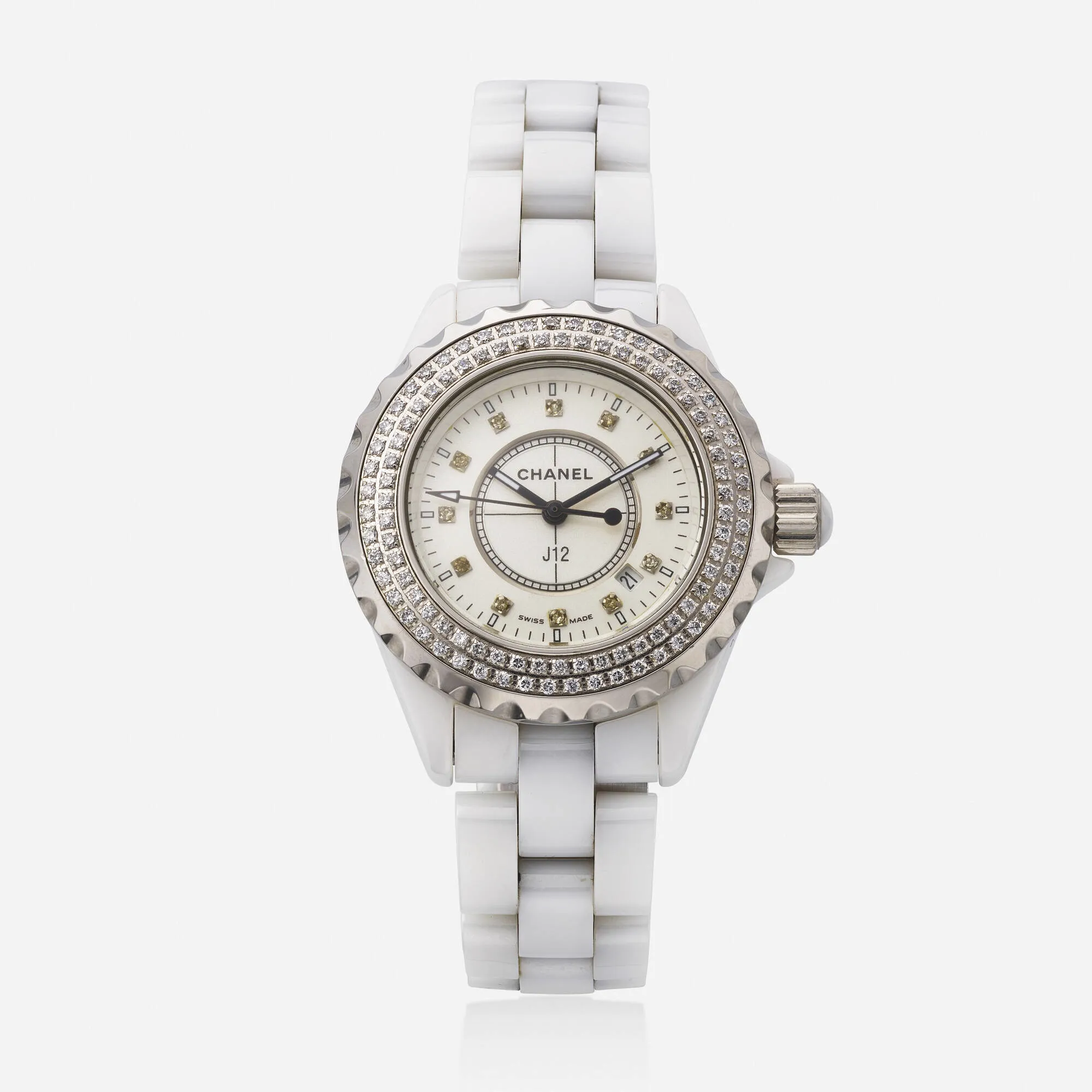 Chanel J12 33mm Ceramic and Diamond White