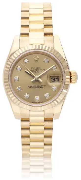 Rolex Lady-Datejust 179178 26mm Yellow gold Champagne