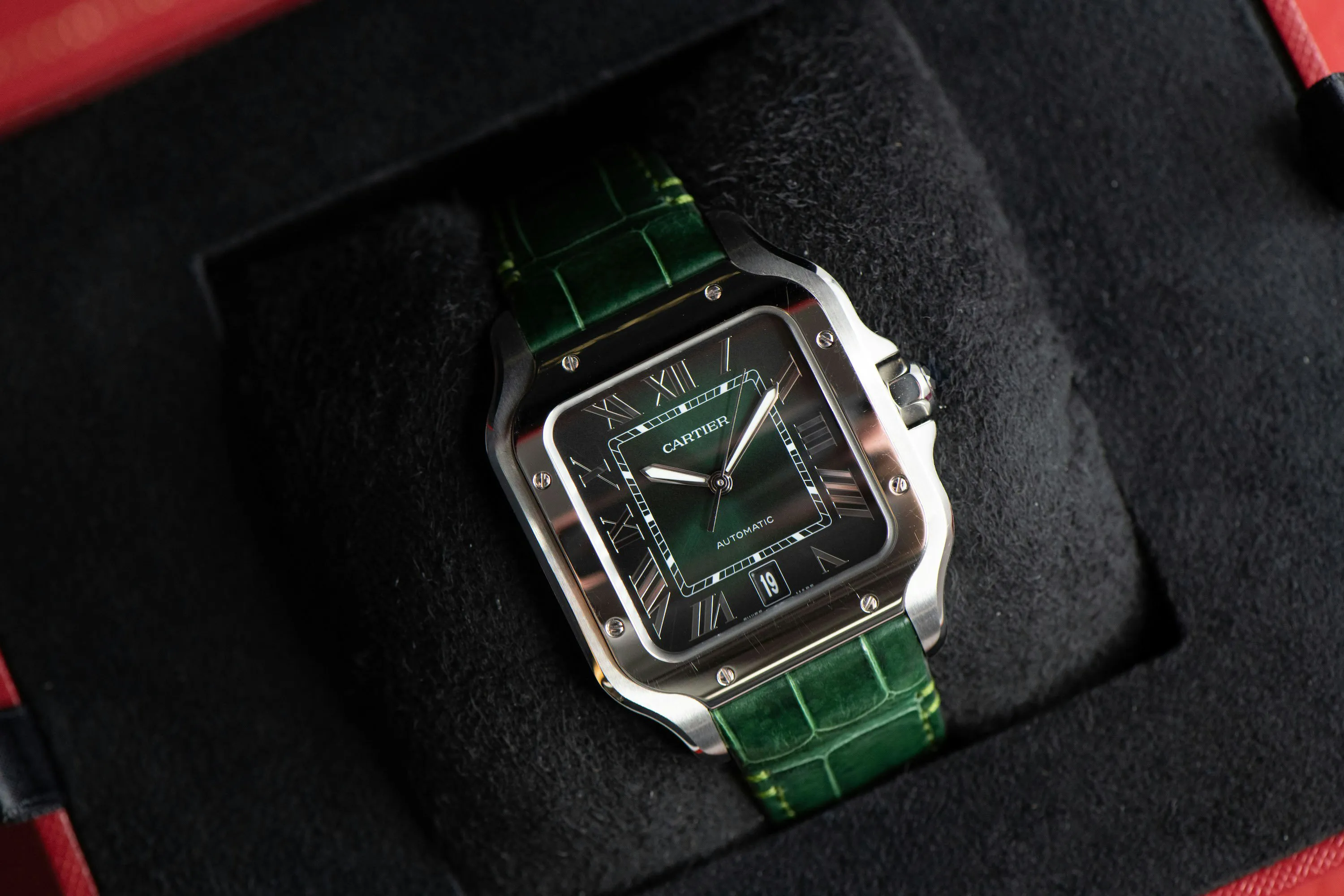 Cartier Santos de Cartier WSSA0062 40mm Stainless steel Green 17