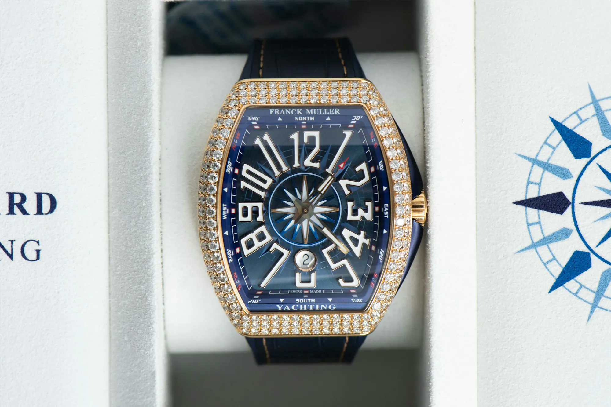 Franck Muller Vanguard V 45 SC DT 44mm Rose gold and Diamond Blue 7