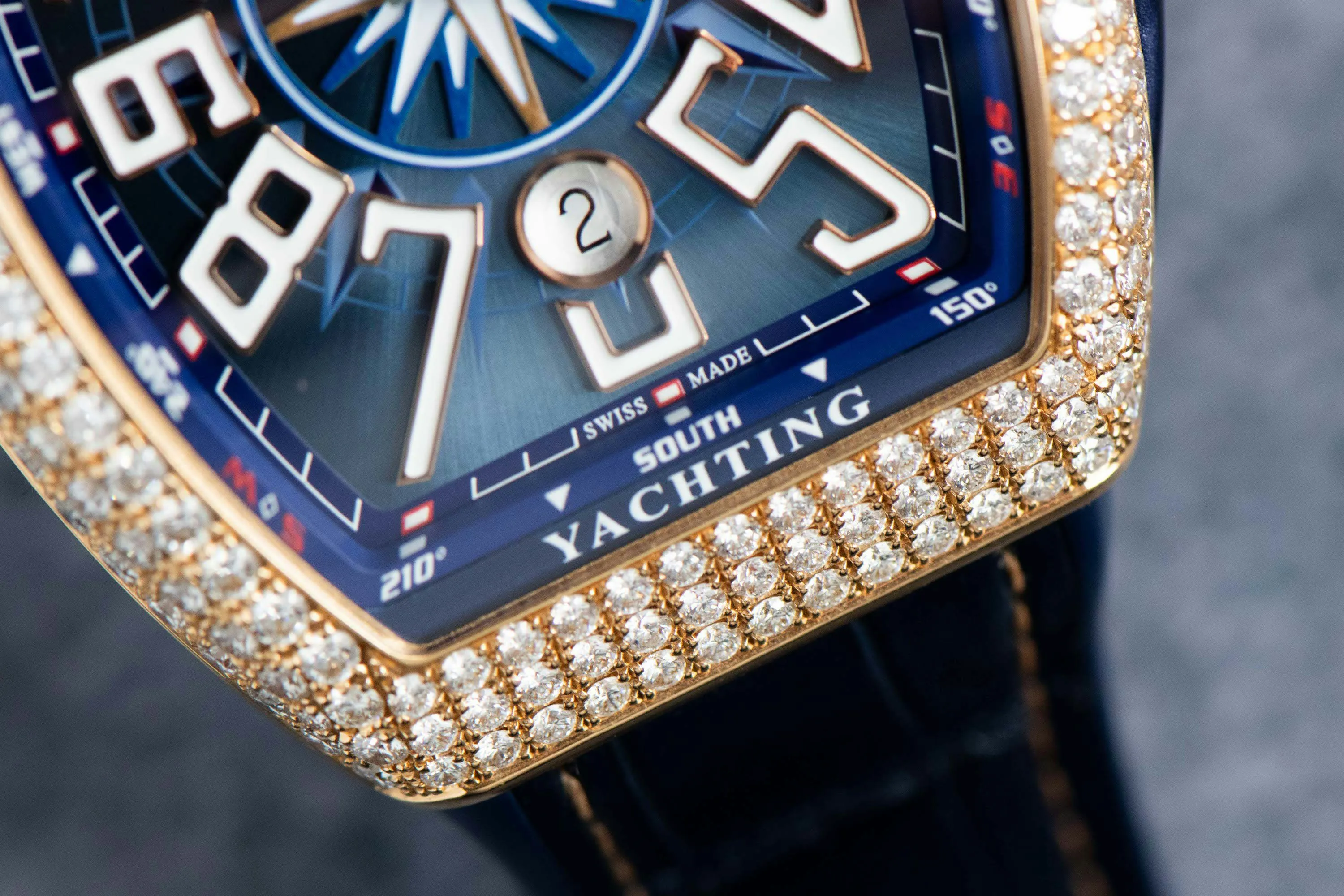 Franck Muller Vanguard V 45 SC DT 44mm Rose gold and Diamond Blue 18