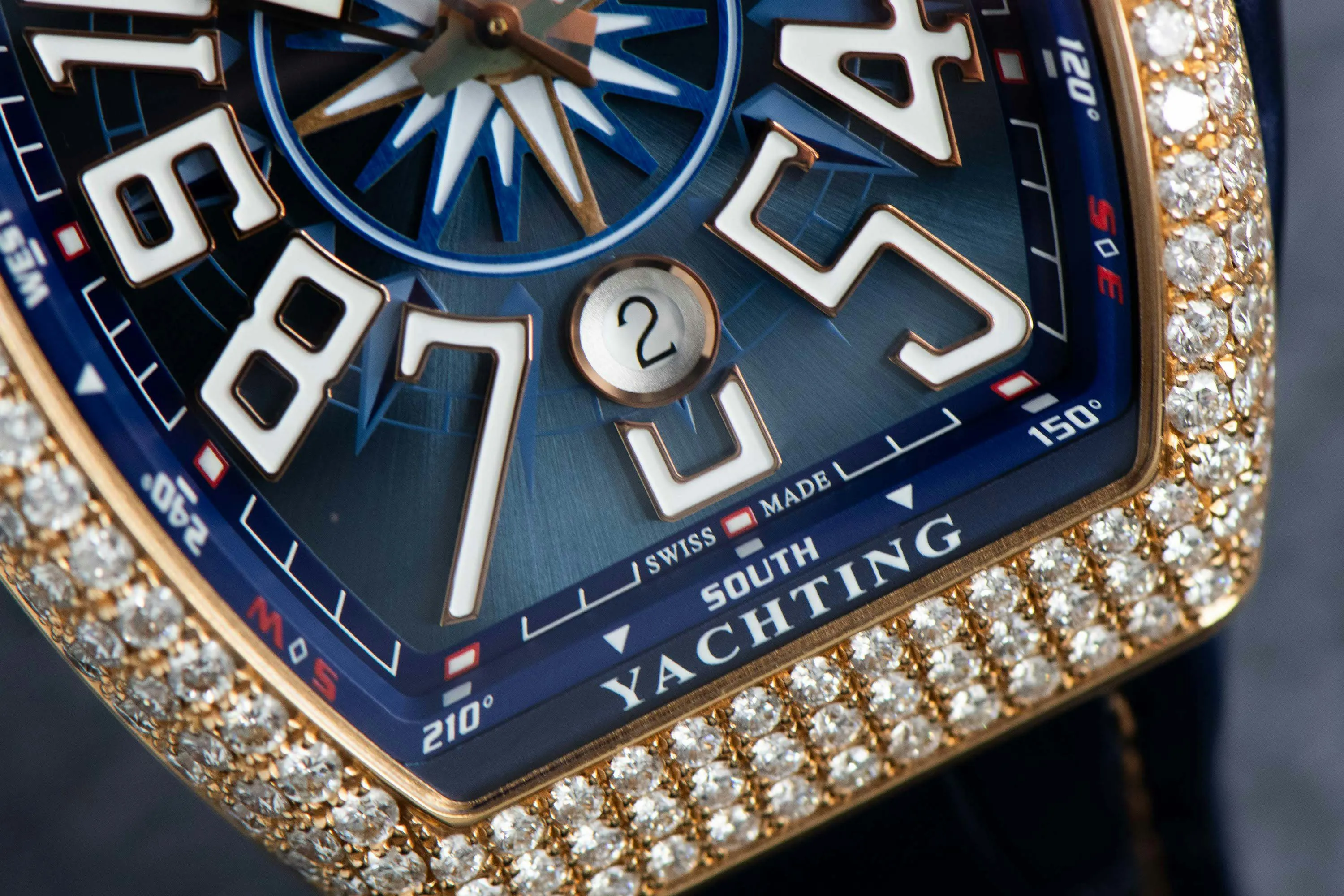 Franck Muller Vanguard V 45 SC DT 44mm Rose gold and Diamond Blue 19