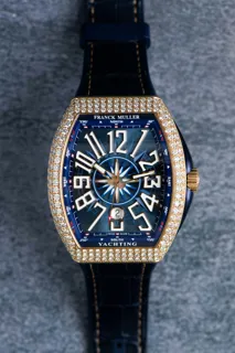 Franck Muller Vanguard V 45 SC DT Rose gold and Diamond Blue