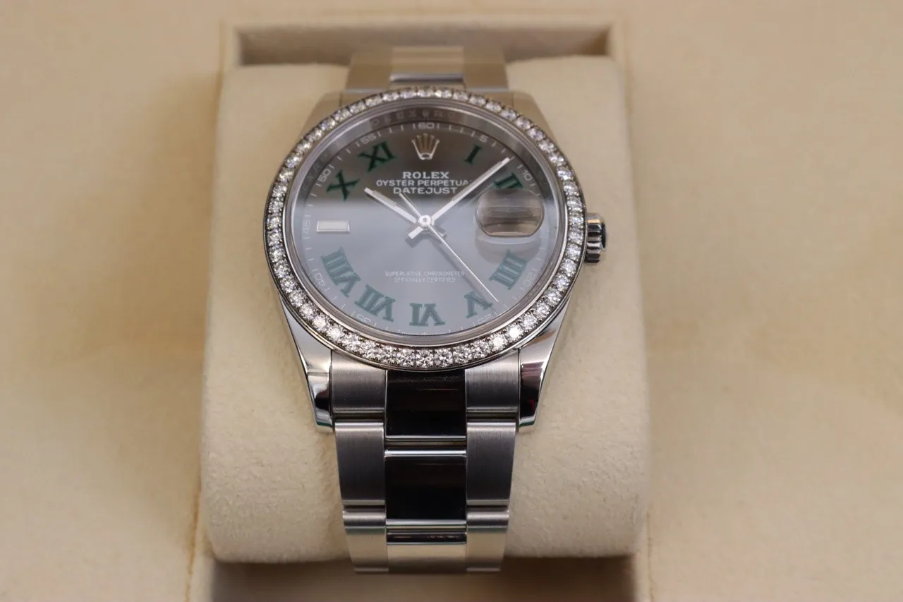 Rolex Datejust 126284RBR-0038 36mm White gold and Oystersteel Gray