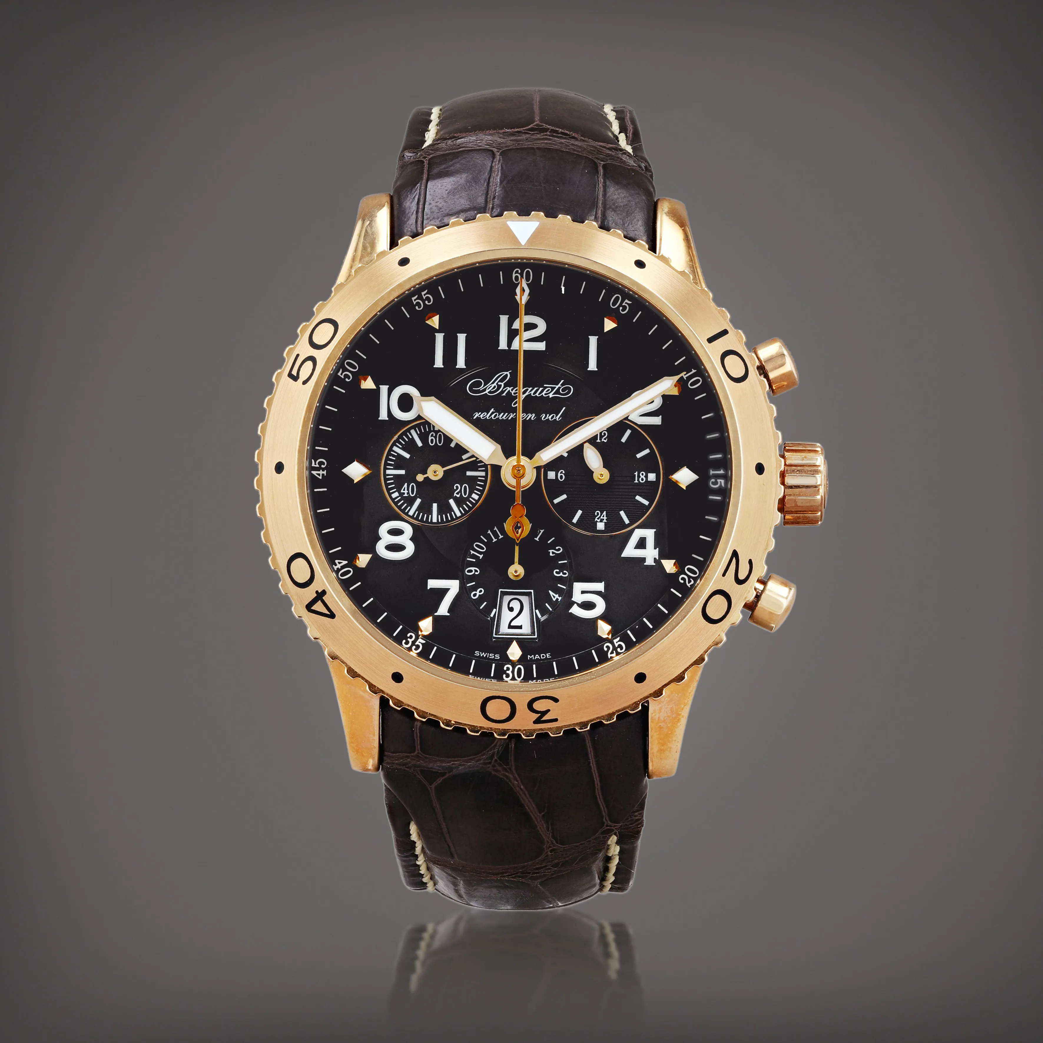 Breguet Type XXI 3810BR/92/9ZU 42mm Rose gold Brown