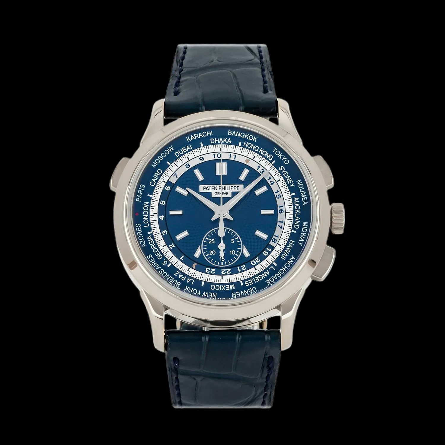 Patek Philippe World Time Chronograph 39mm White gold