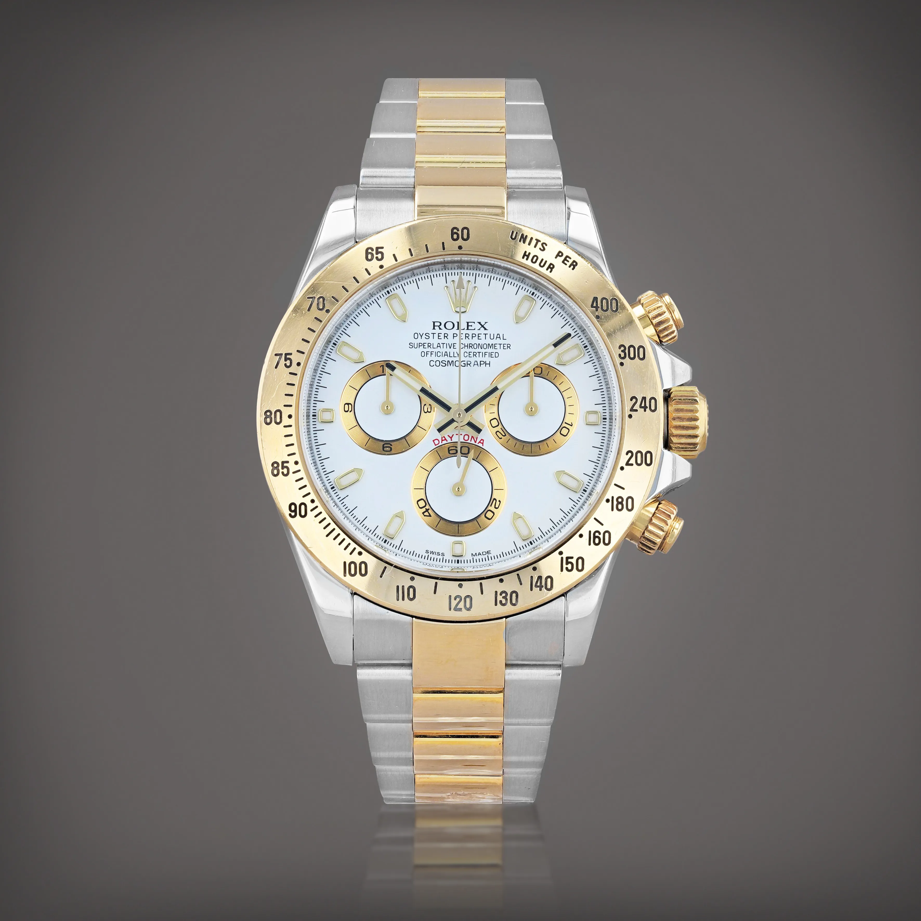 Rolex Daytona 116523 40mm Yellow gold and stainless steel White