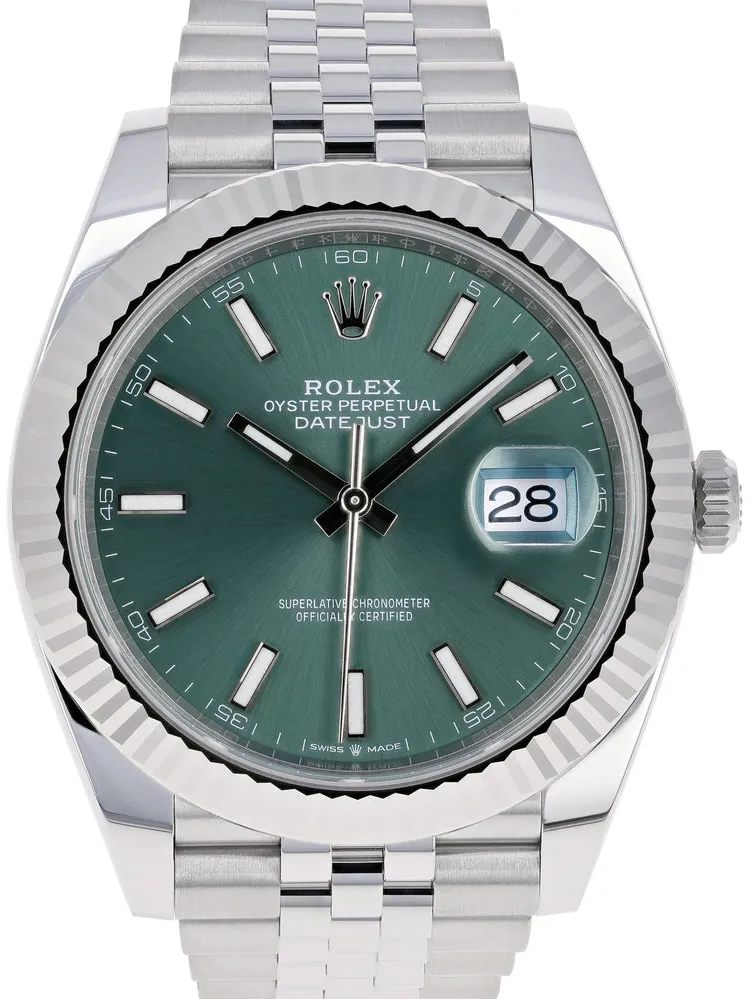 Rolex Datejust 41 126334-0028 41mm White gold and Oystersteel Green