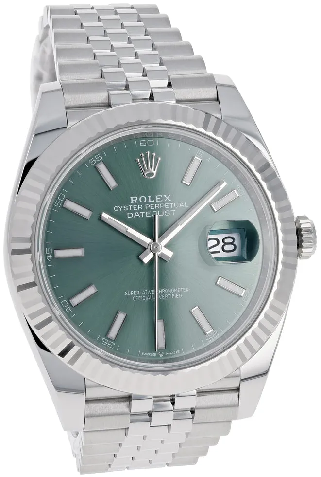 Rolex Datejust 41 126334-0028 41mm White gold and Oystersteel Green 8