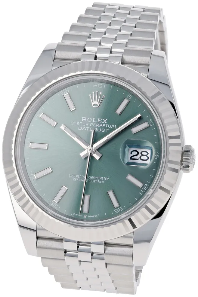 Rolex Datejust 41 126334-0028 41mm White gold and Oystersteel Green 9