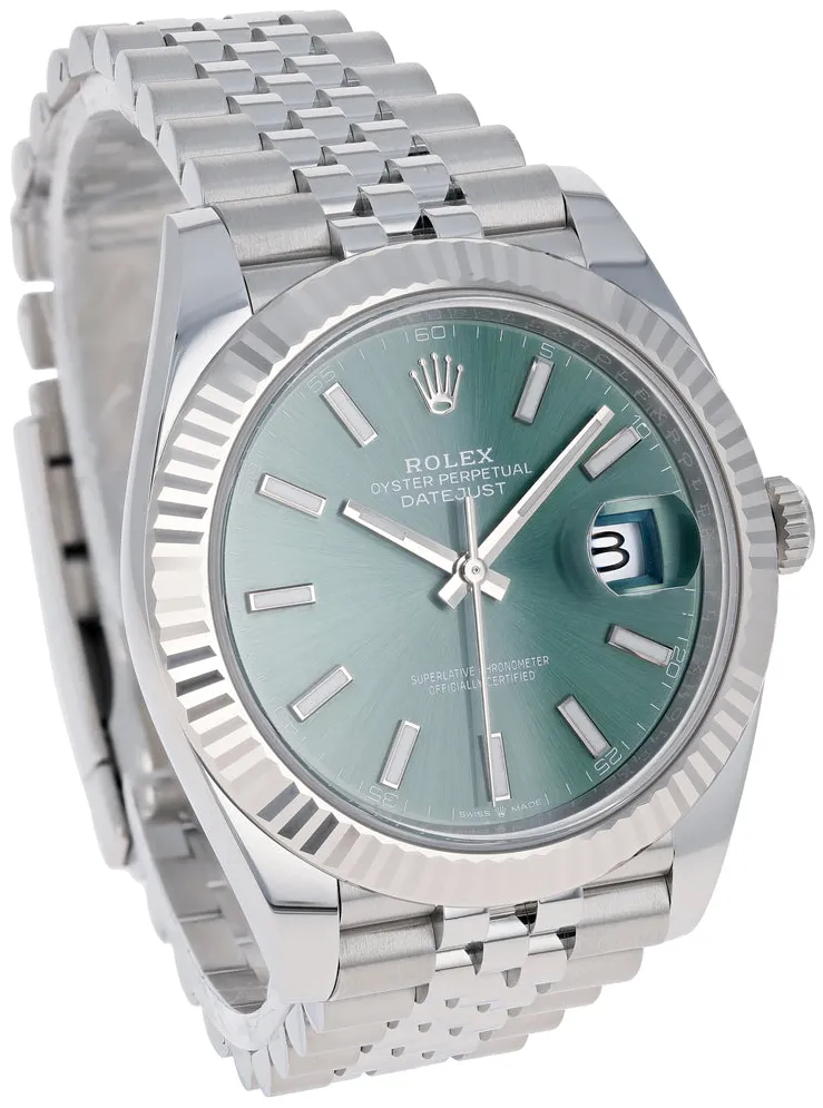 Rolex Datejust 41 126334-0028 41mm White gold and Oystersteel Green 10