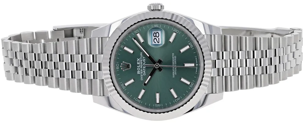 Rolex Datejust 41 126334-0028 41mm White gold and Oystersteel Green 11