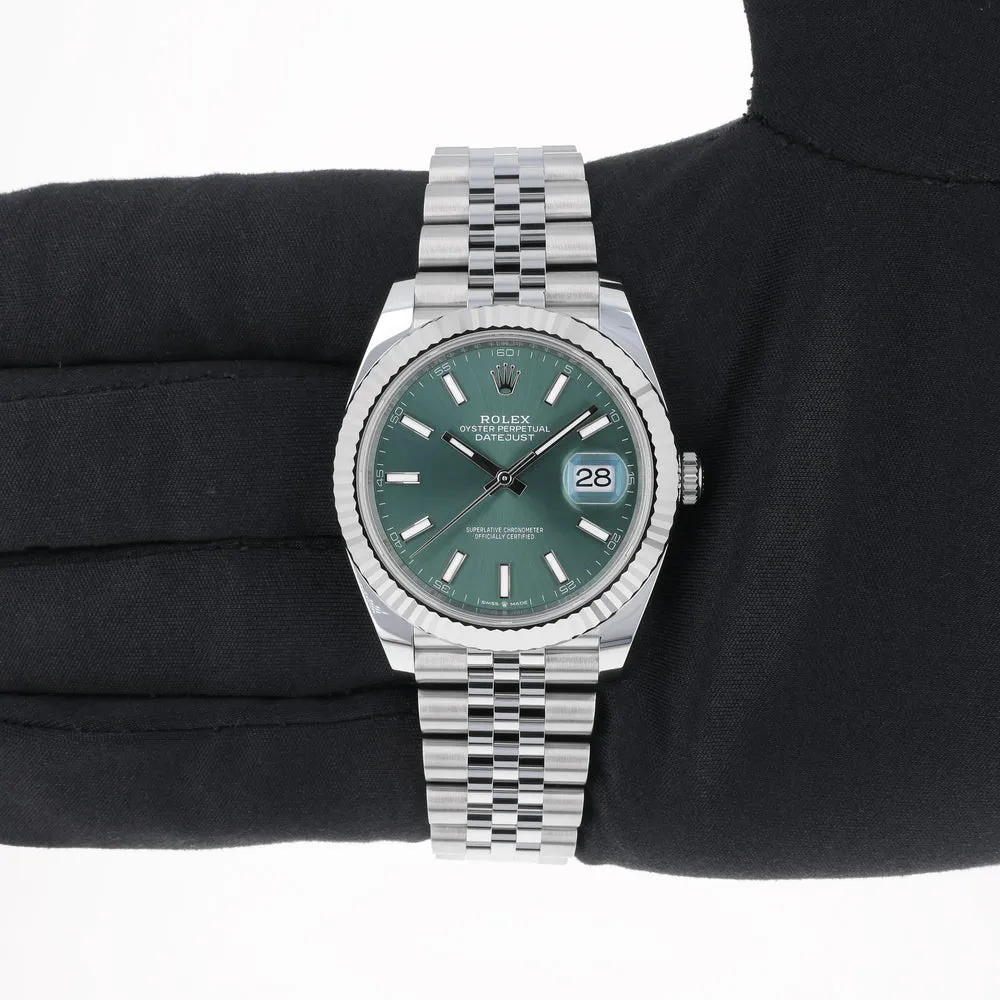 Rolex Datejust 41 126334-0028 41mm White gold and Oystersteel Green 1