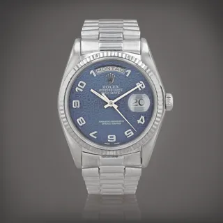 Rolex Day-Date 36 18039 White gold Blue