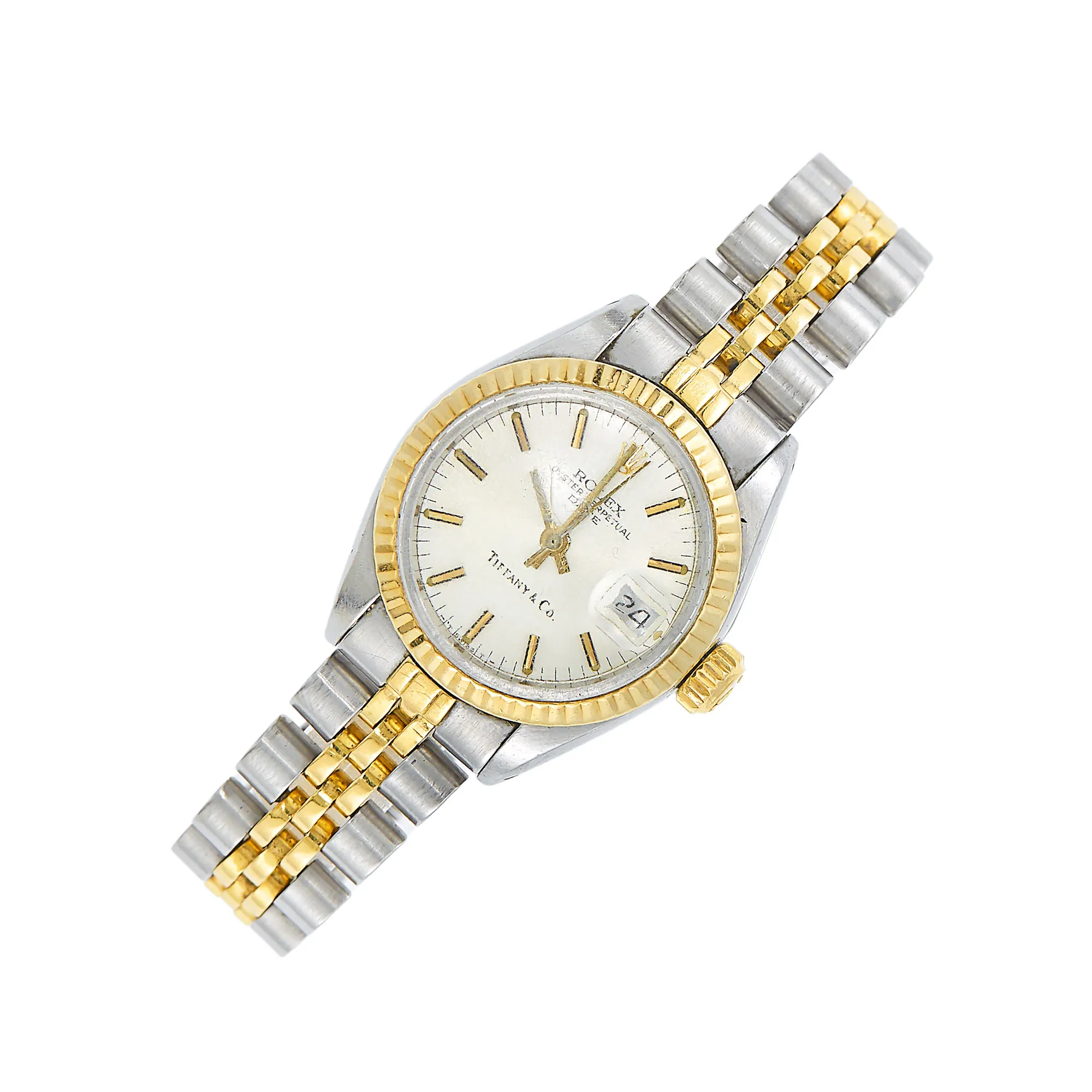 Rolex Date 26mm Yellow gold and Stainless steel Champagne