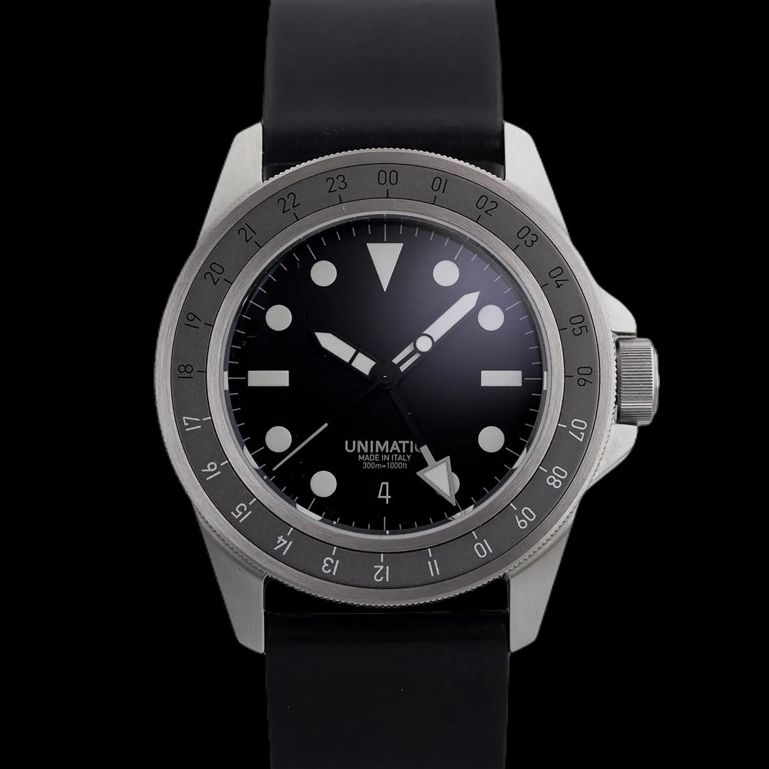 Unimatic Modello Uno U1-HGMT 41.5mm Stainless steel Black