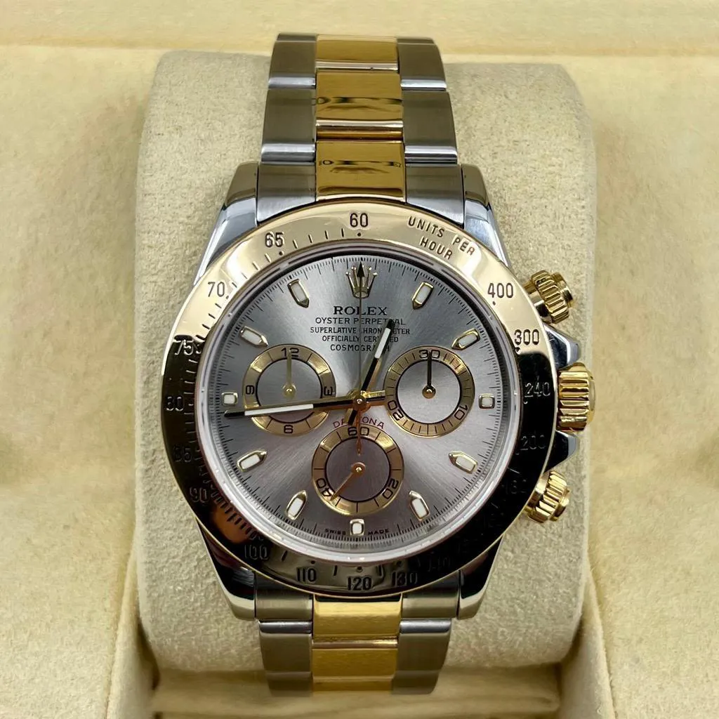 Rolex Daytona 116523 40mm Yellow gold and stainless steel Silver