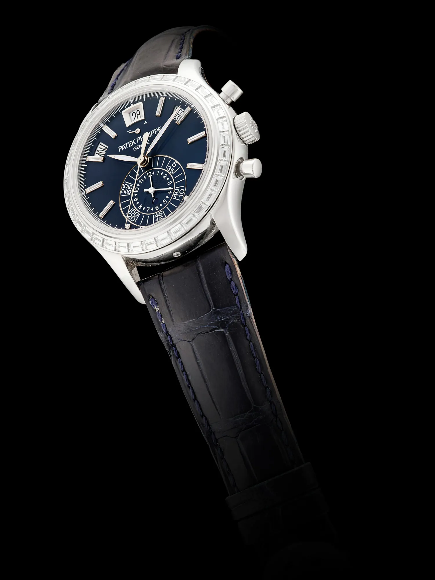 Patek Philippe Annual Calendar Chronograph 5961 40mm Platinum and Diamond Blue 5