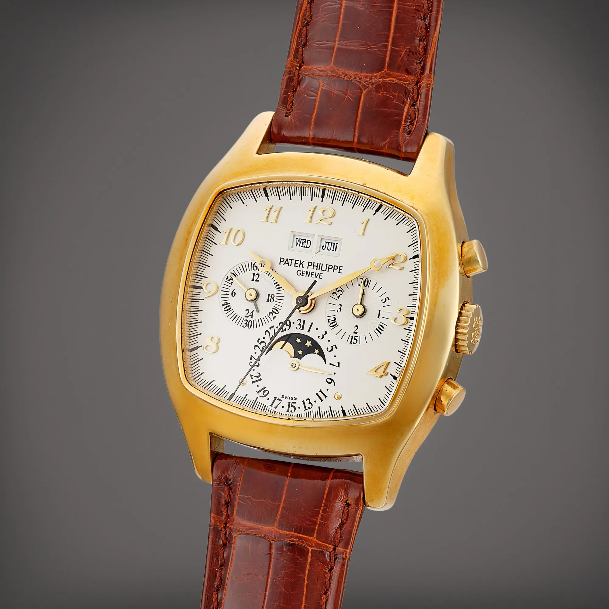 Patek Philippe Perpetual Calendar Chronograph 5020 37mm Yellow gold Silver 1