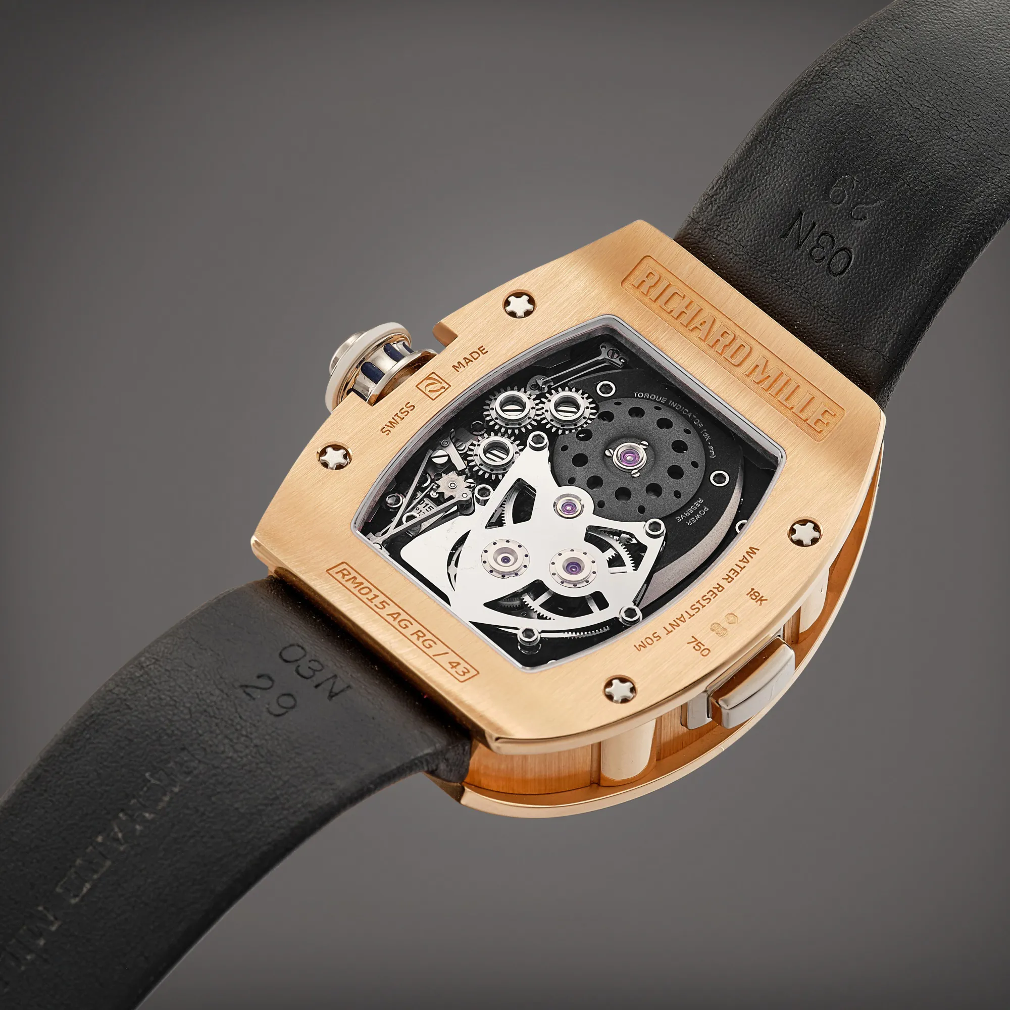 Richard Mille RM 015 RM 015 39mm Rose gold Skeletonized 4