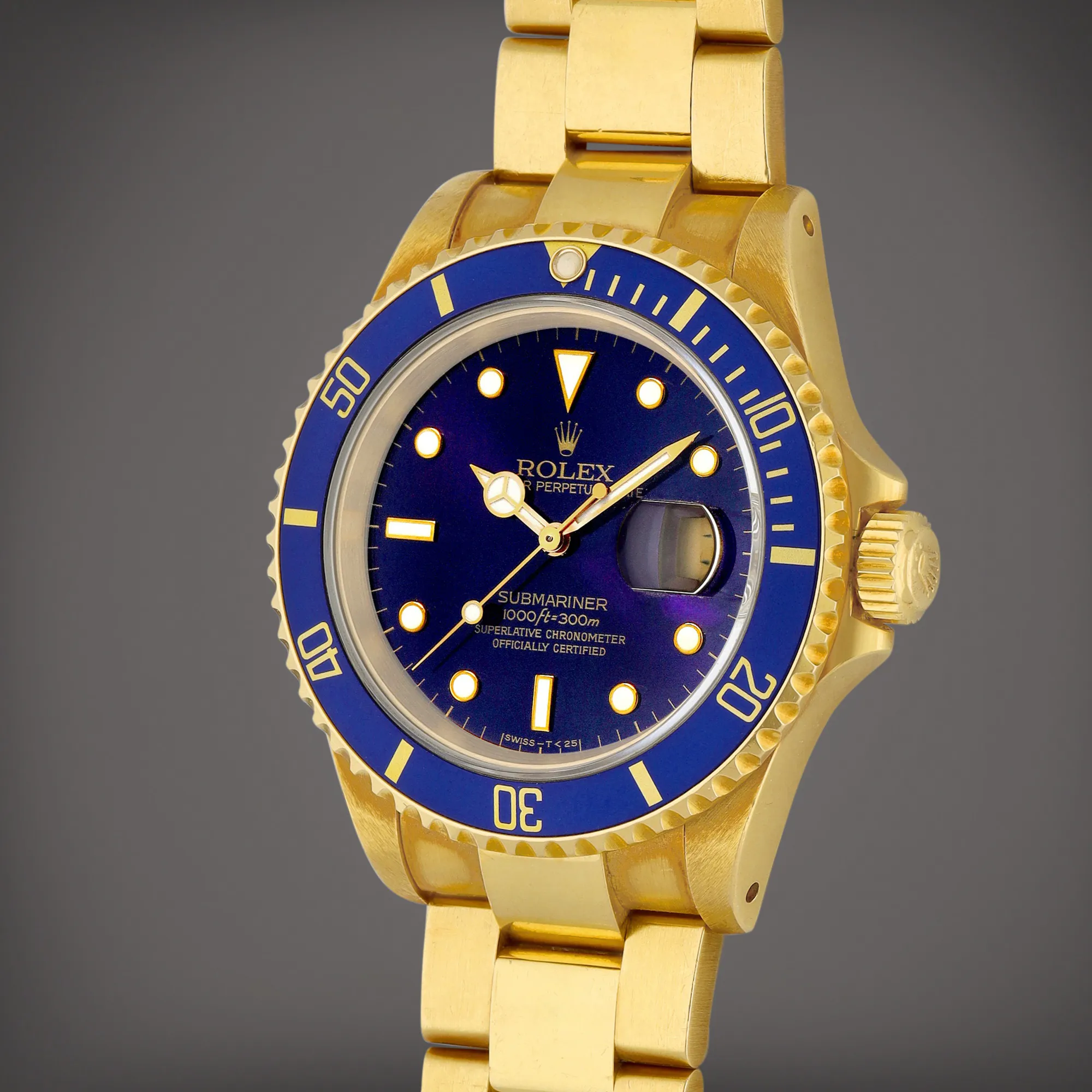 Rolex Submariner 16618 40mm Yellow gold Blue 1
