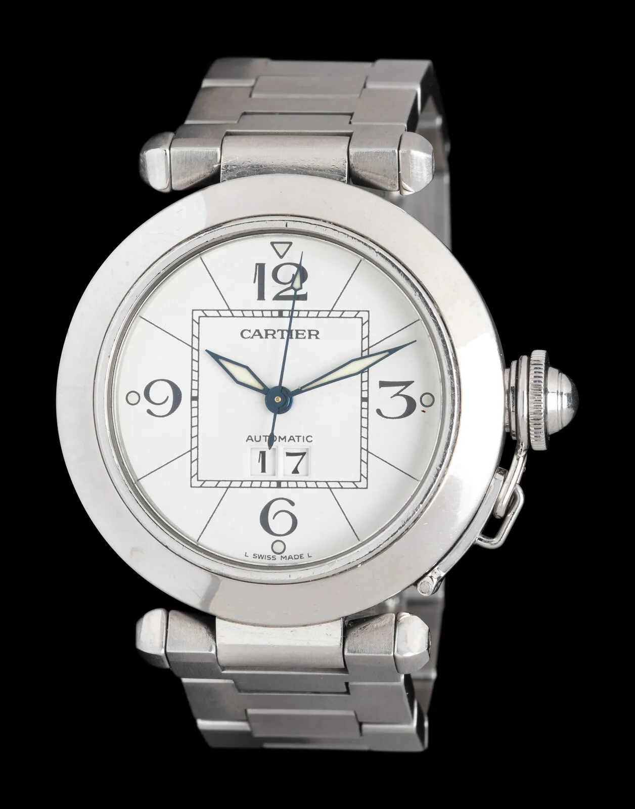 Cartier Pasha 2475 35mm Stainless steel White