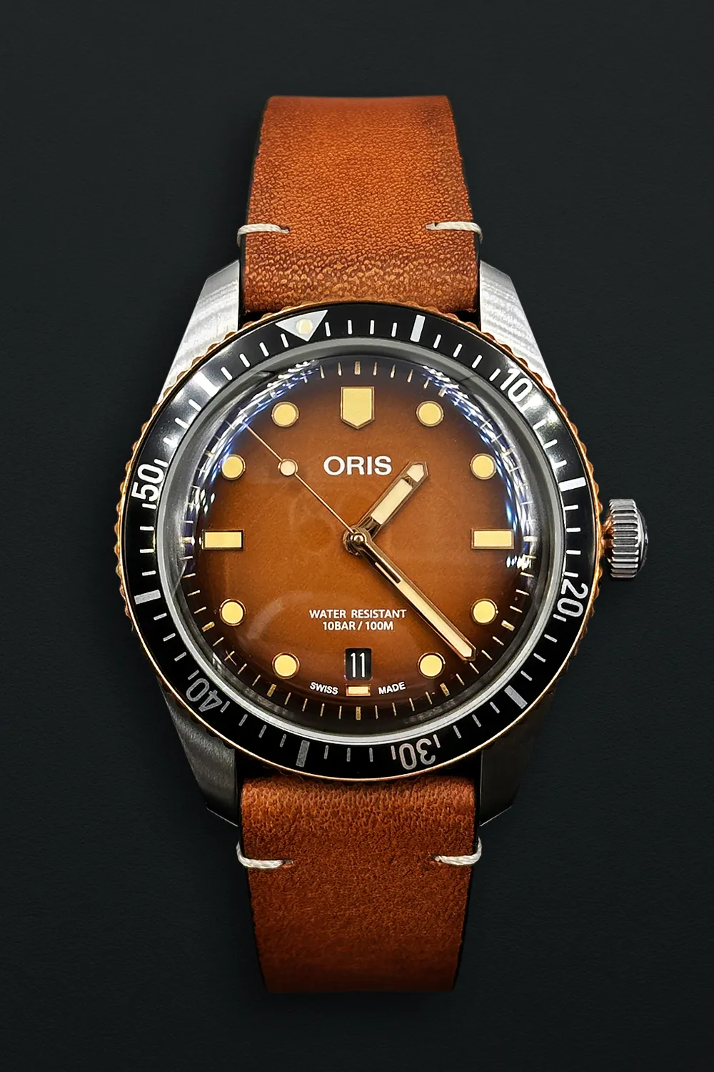 Oris Divers Sixty Five 01 733 7707 4356-07 5 20 45 40mm Bronze and Stainless steel Brown