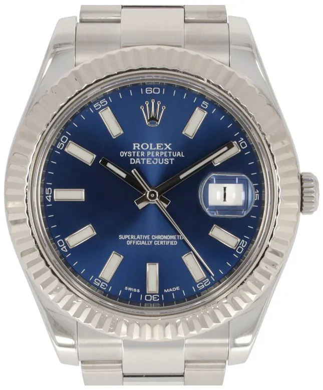 Rolex Datejust II 116334 41mm Stainless steel Blue