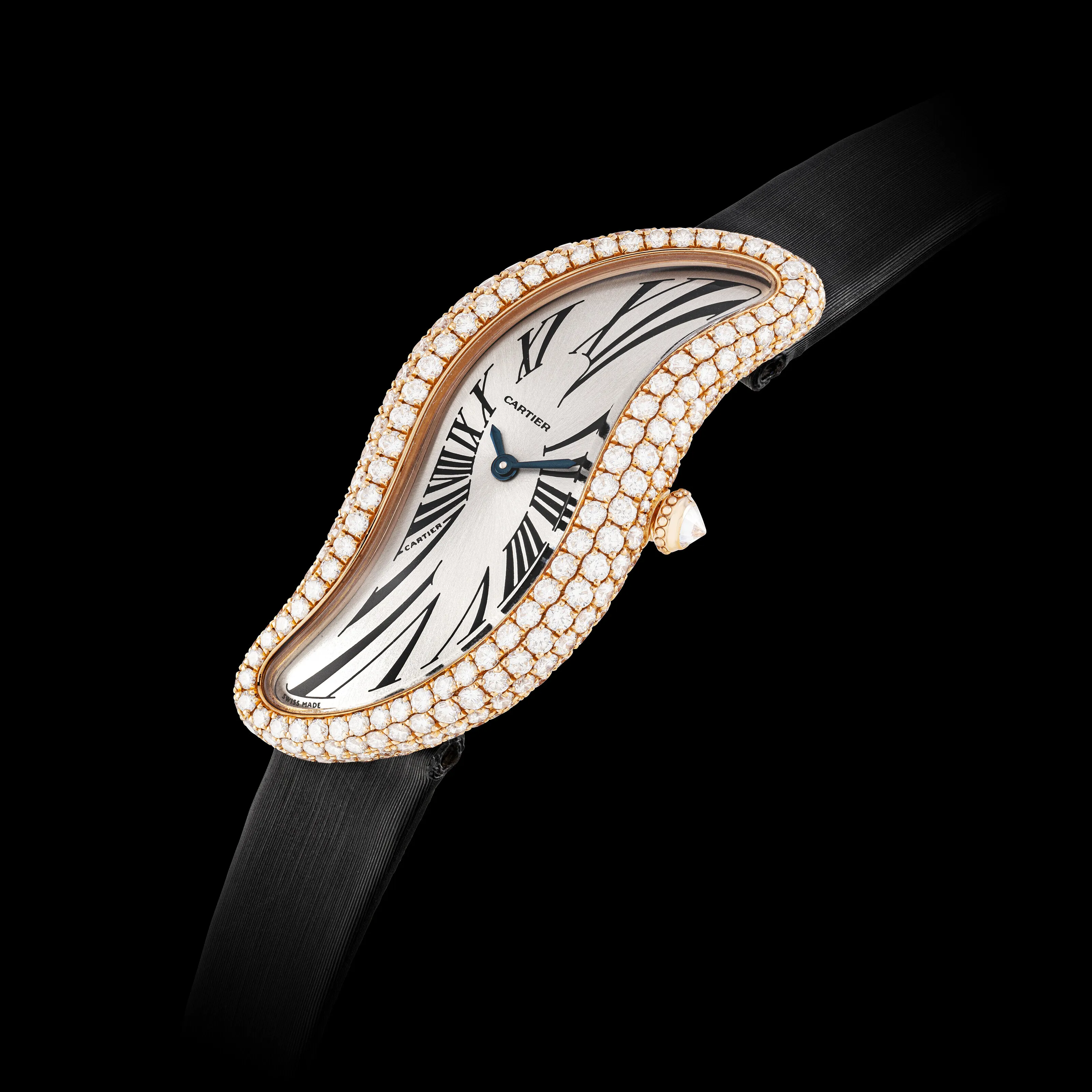 Cartier Baignoire 22mm Rose gold and Diamond Silver