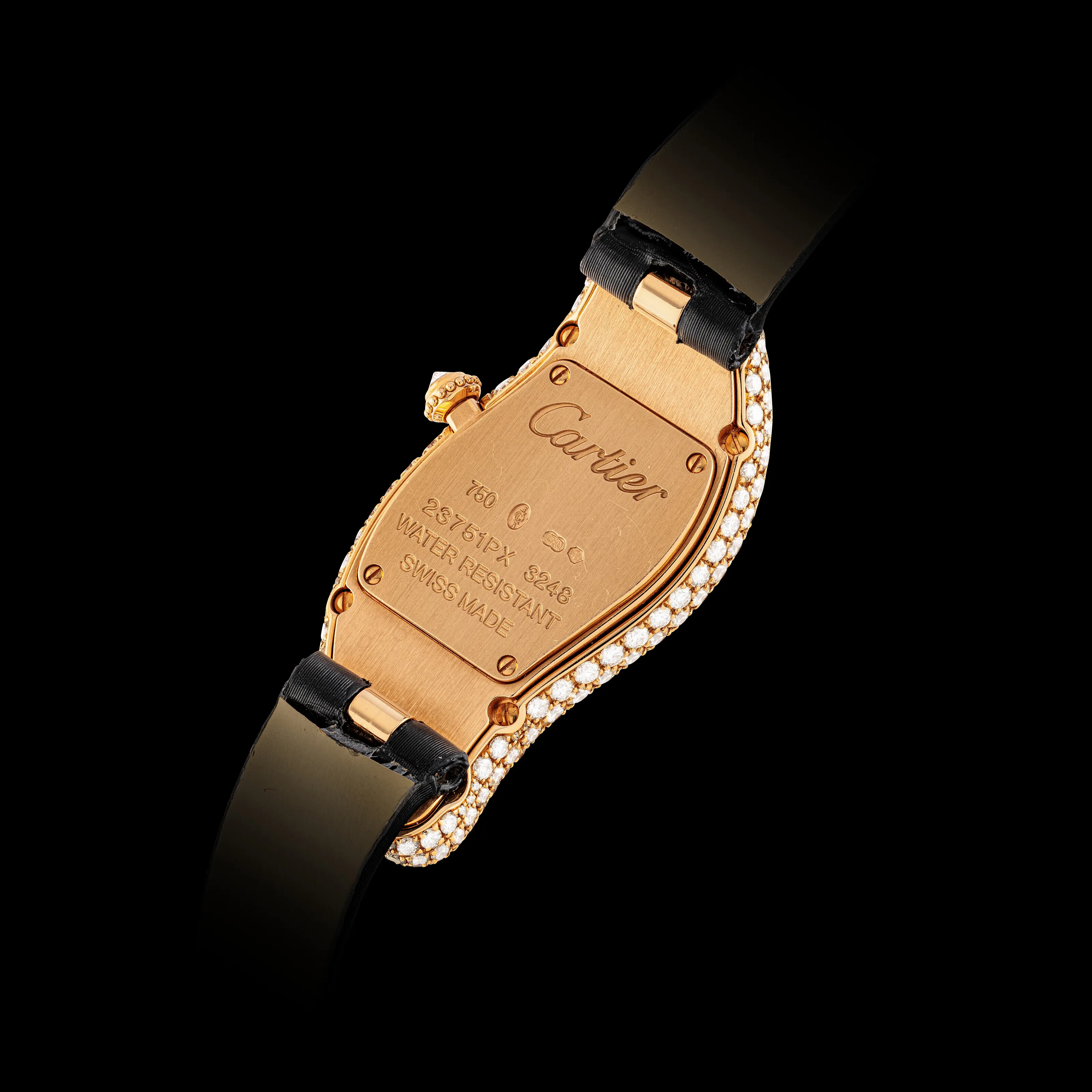 Cartier Baignoire 22mm Rose gold and Diamond Silver 1