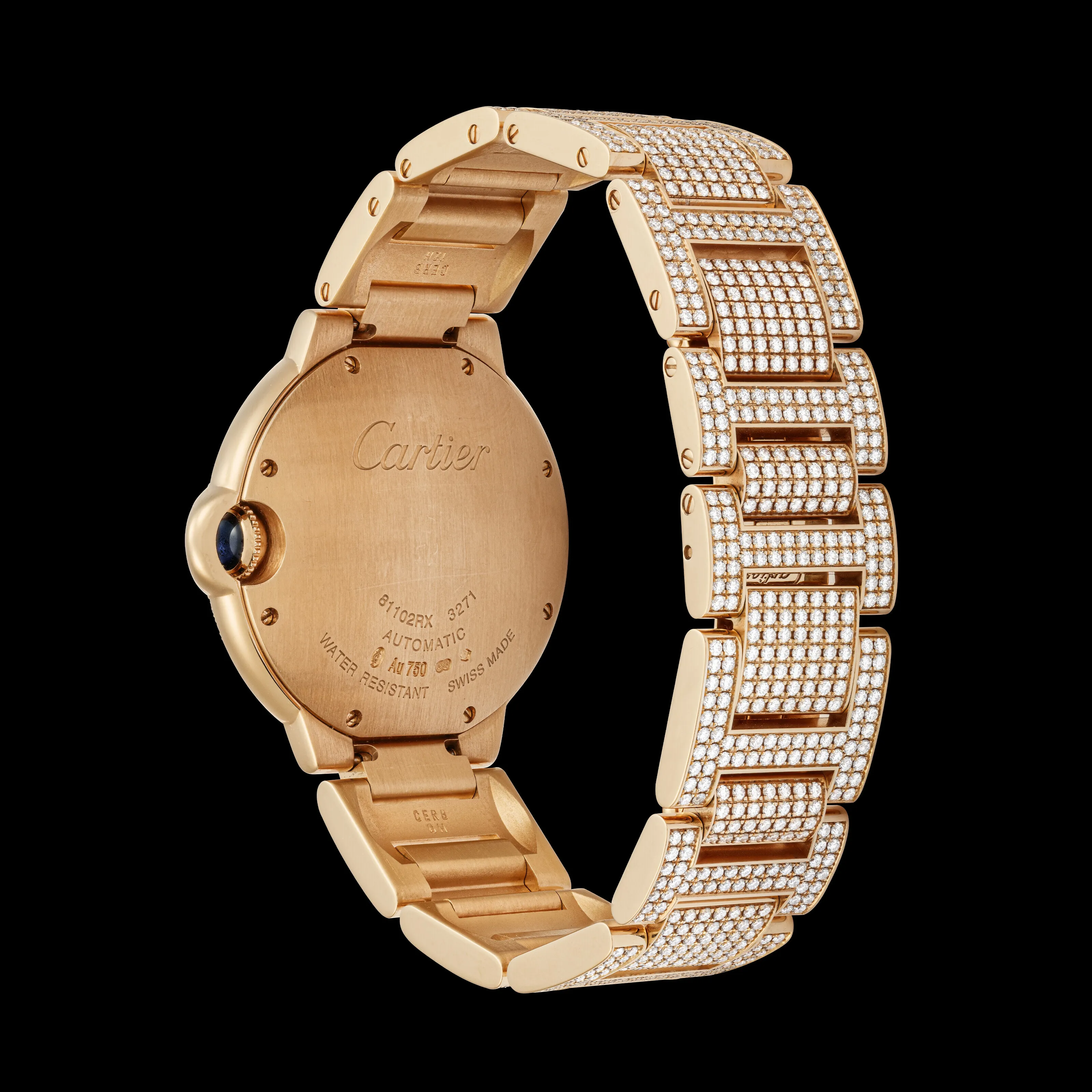 Cartier Ballon Bleu 3271 36mm Rose gold and Diamond Diamond 2