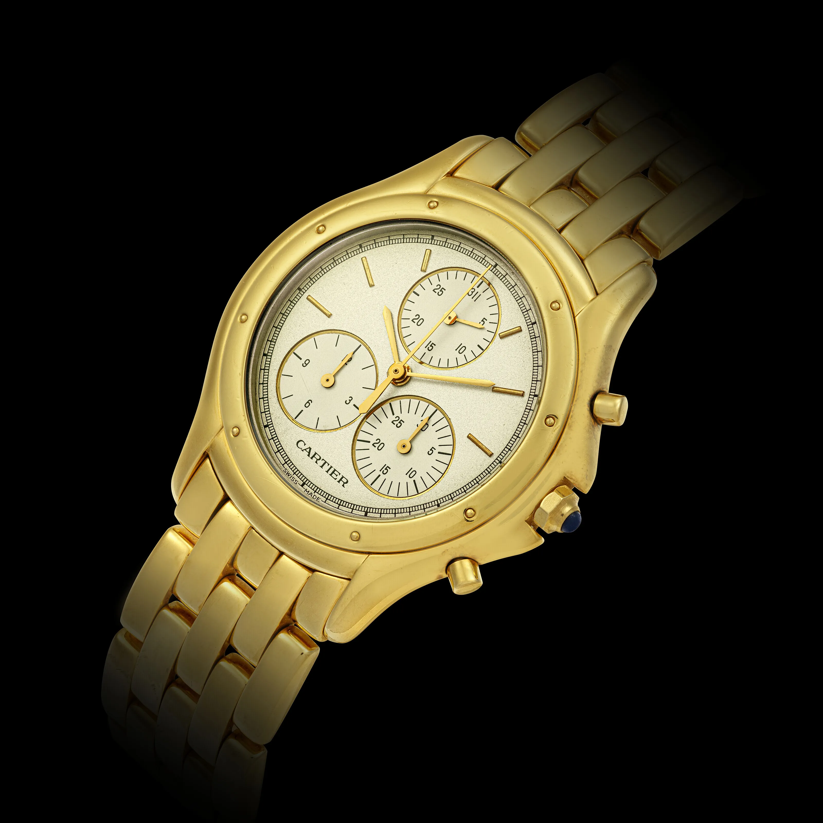 Cartier Cougar 33mm Yellow gold Silver