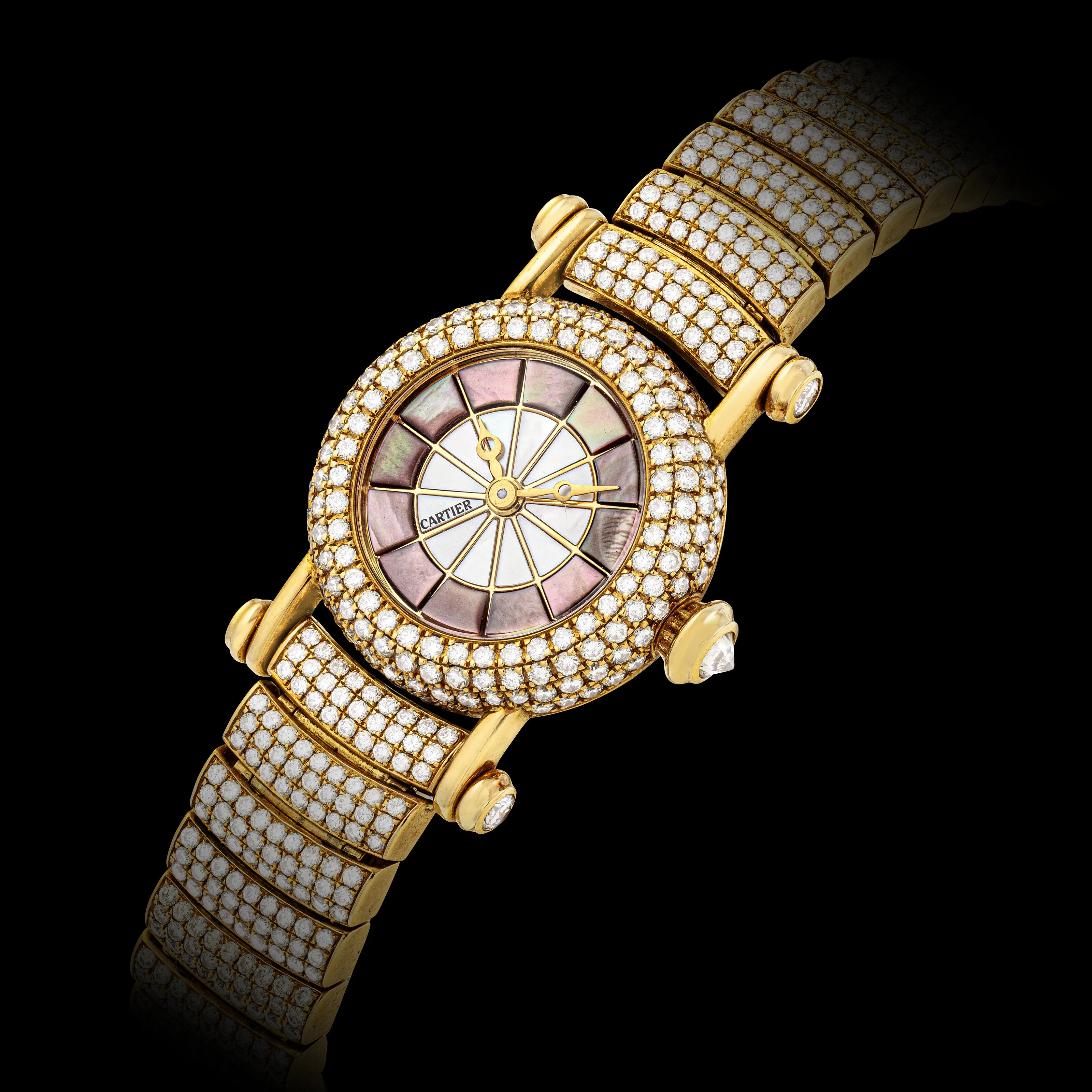 Cartier Diabolo 21mm Yellow gold and Diamond Mother-of-pearl