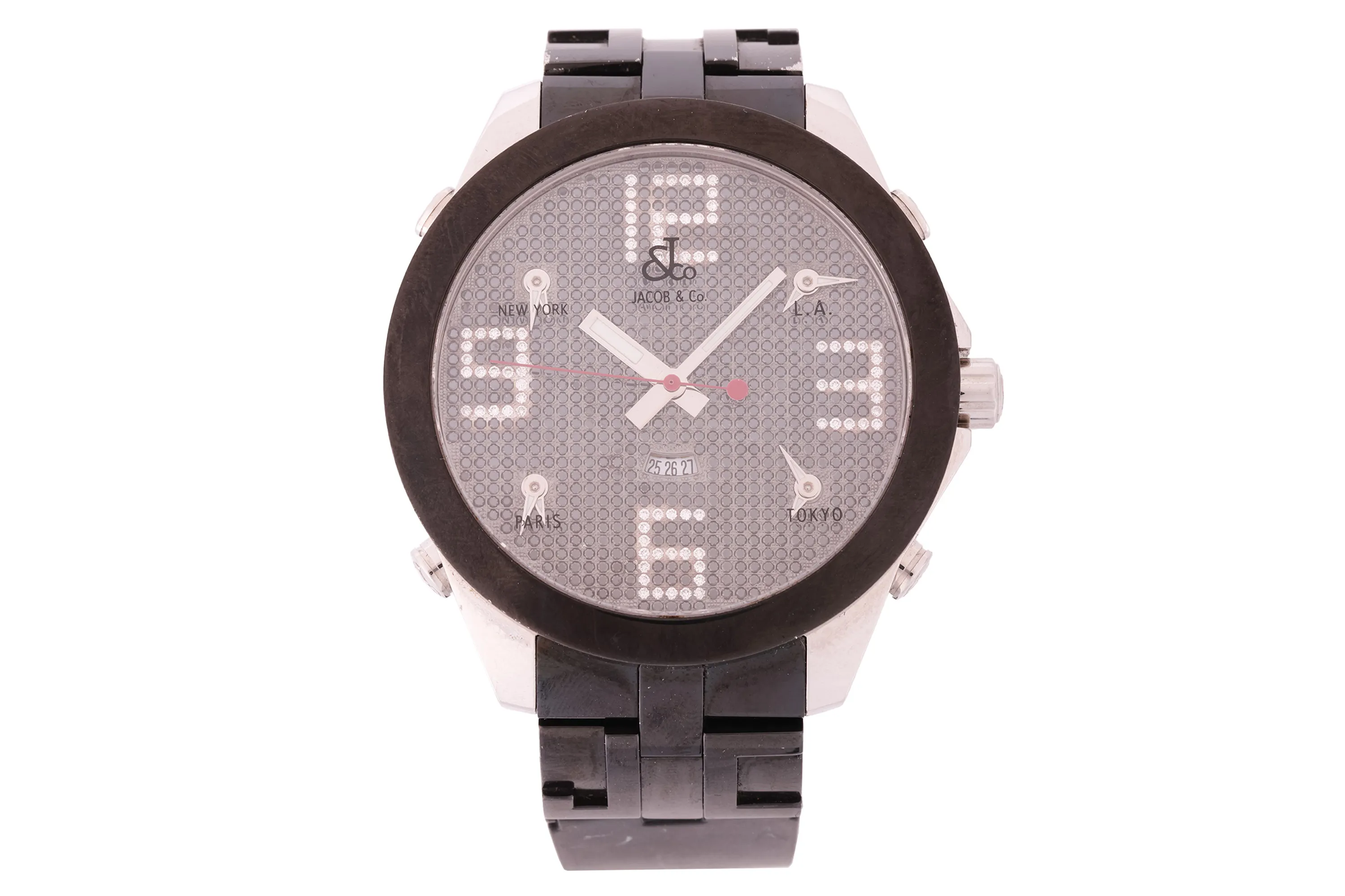 Jacob & Co. Five Time Zone 47mm Stainless steel Black
