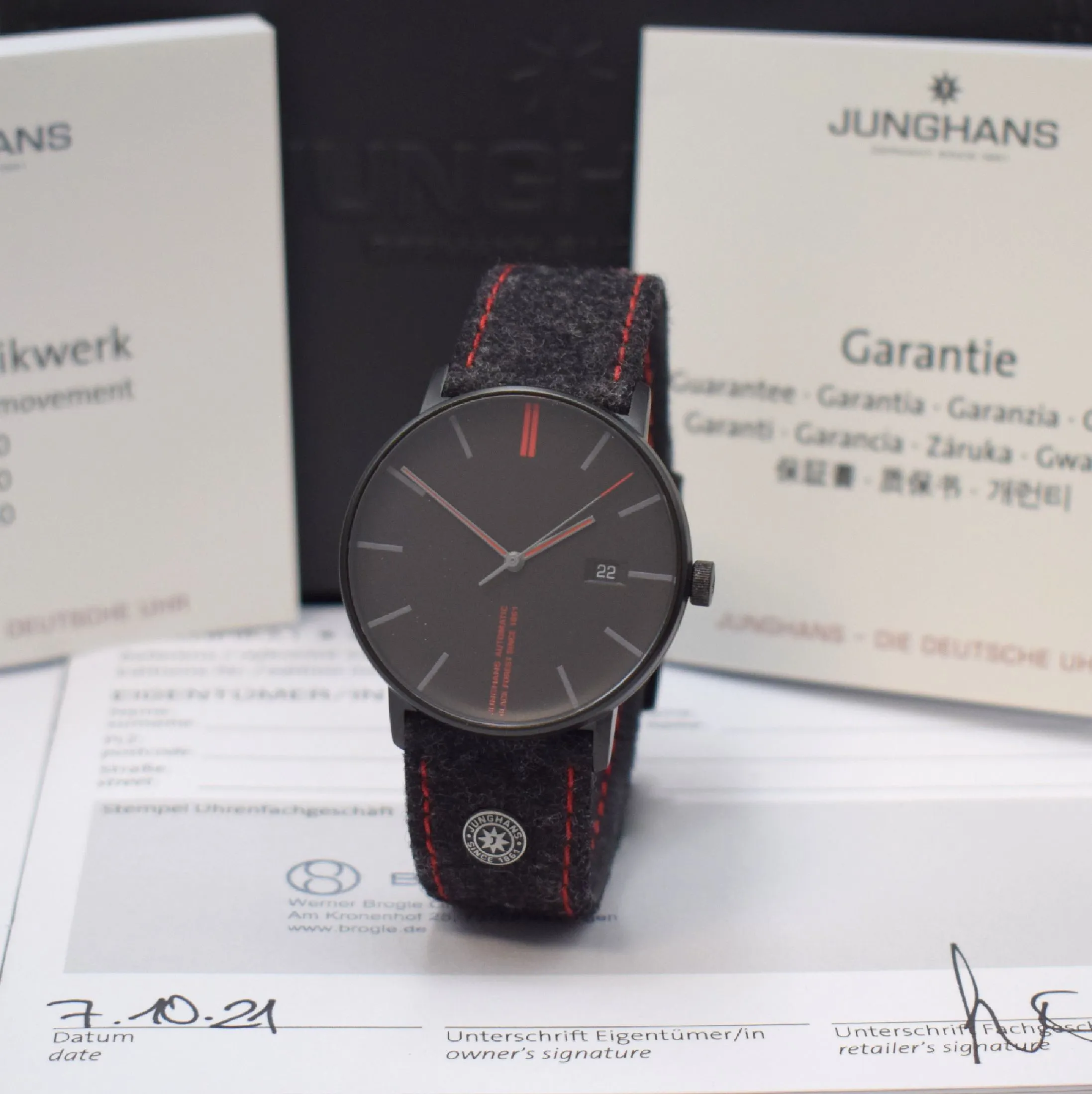 Junghans FORM 27/4131.00 39mm Black pvd-coated stainless steel Black 1