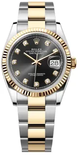 Rolex Datejust 126233-0022 Yellow gold and Stainless steel Bright black set with diamonds