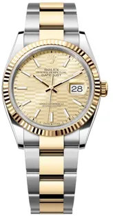 Rolex Datejust 126233-0040 36mm Yellow gold and Stainless steel Golden Fluted Motif