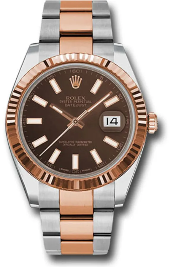 Rolex Datejust 41 126331-0001 41mm Oystersteel and Everose gold Brown