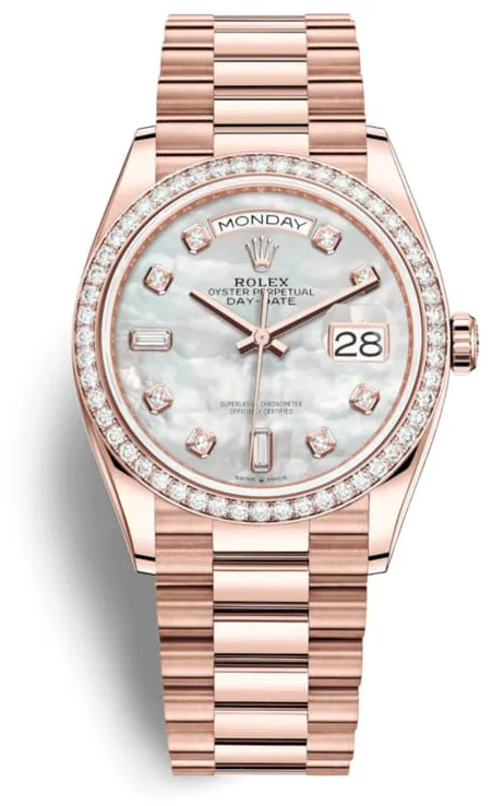 Rolex Day-Date 128345RBR-0028 36mm Everose gold White