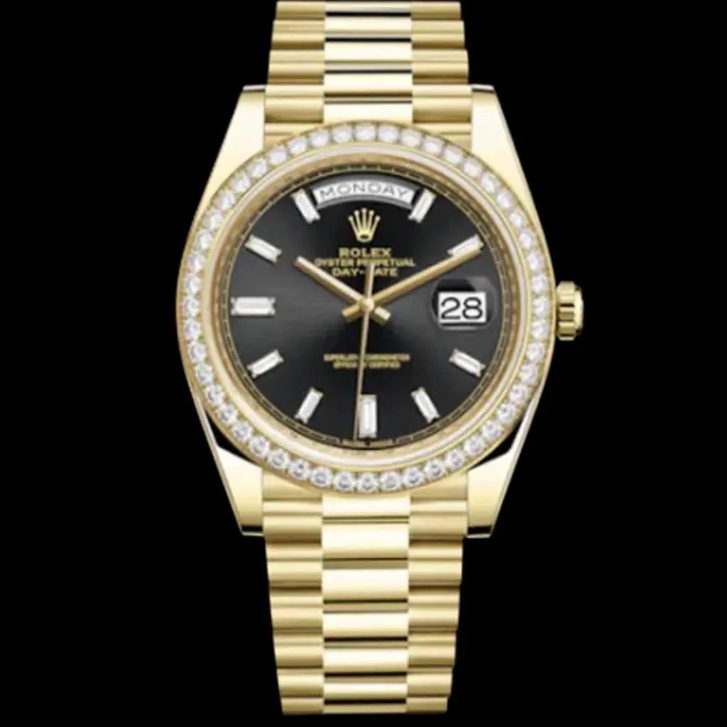 Rolex Day-Date 228348RBR-0001 40mm 18k yellow gold Black