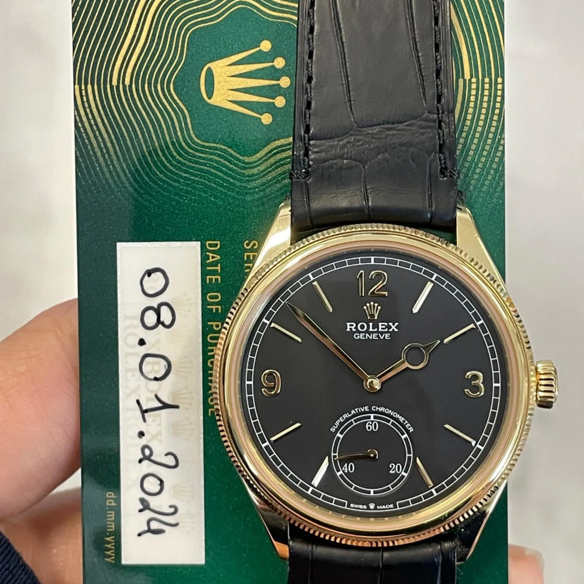 Rolex 1908 52508-0002 39mm 18k yellow gold Black