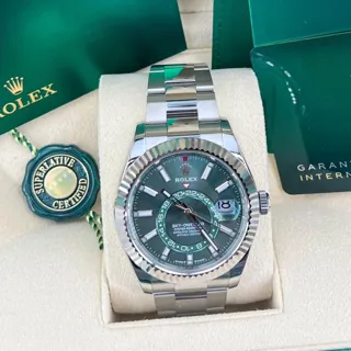 Rolex Sky-Dweller 336934-0001 White gold and Stainless steel Green