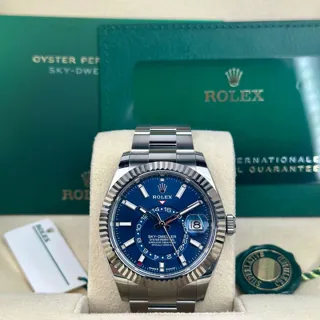 Rolex Sky-Dweller 336934-0005 White gold and Stainless steel Blue