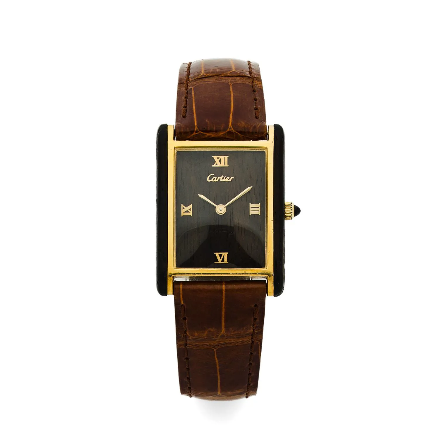 Cartier Tank 25mm Gold-plated Burl wood