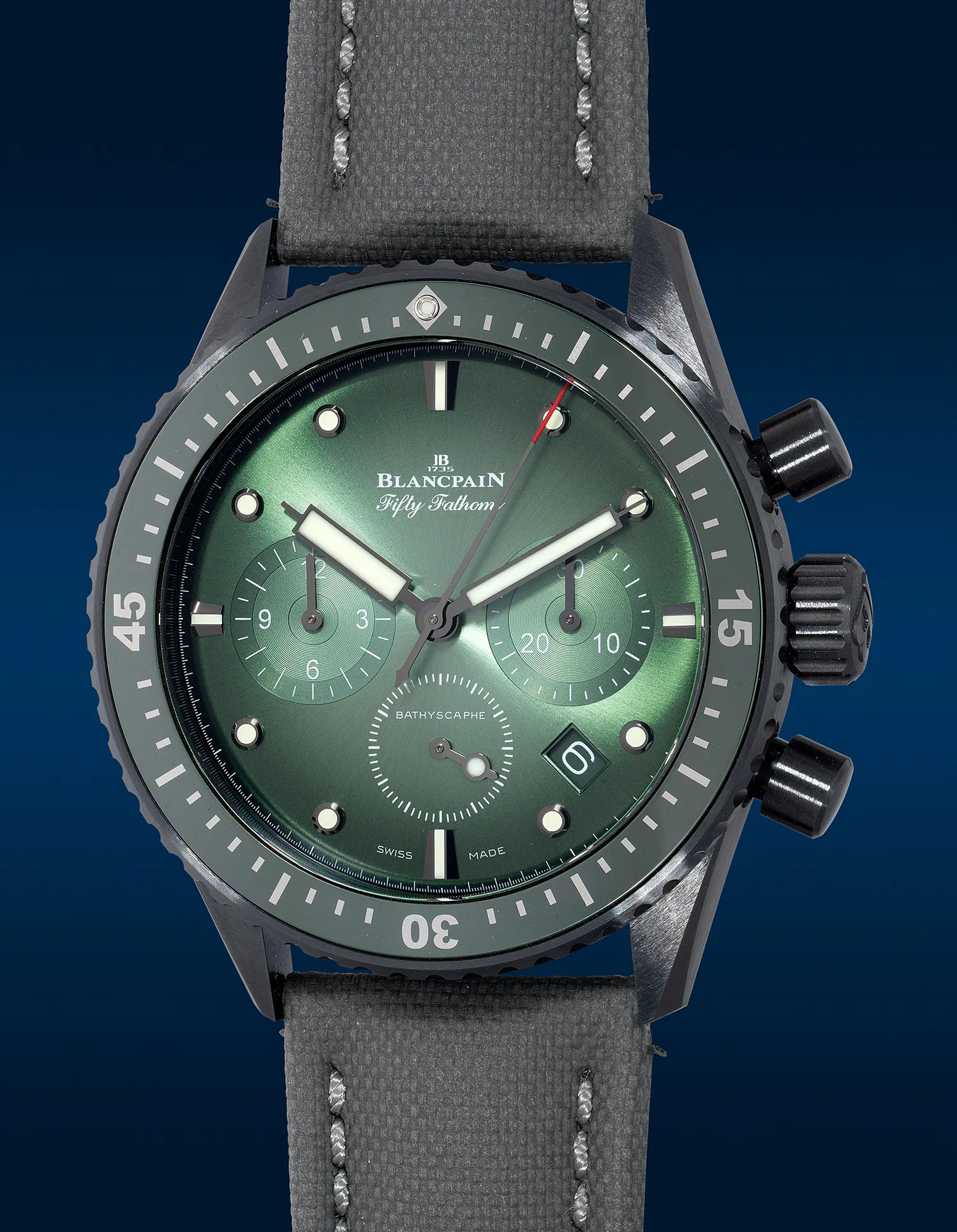 Blancpain Fifty Fathoms Bathyscaphe Chronographe Flyback 5200-0153-B52A 43.6mm Black ceramic Green