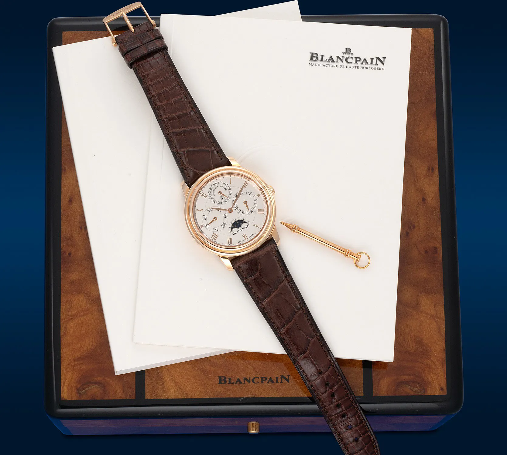 Blancpain Villeret Perpetual Calendar Moonphase 6056 38mm Rose gold Champagne 1