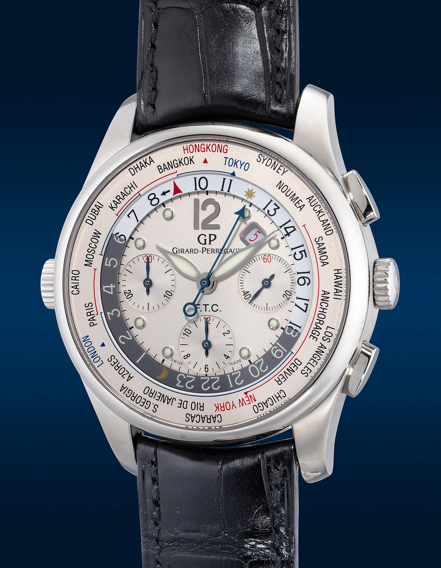 Girard-Perregaux WW.TC World Time Chronograph, Financial Edition 49805-11-151-BA6A 43mm Stainless steel