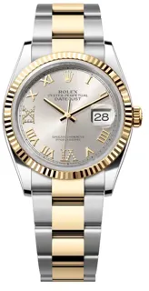 Rolex Datejust 126233-0032 Yellow gold and Oystersteel Silver Set with Diamonds